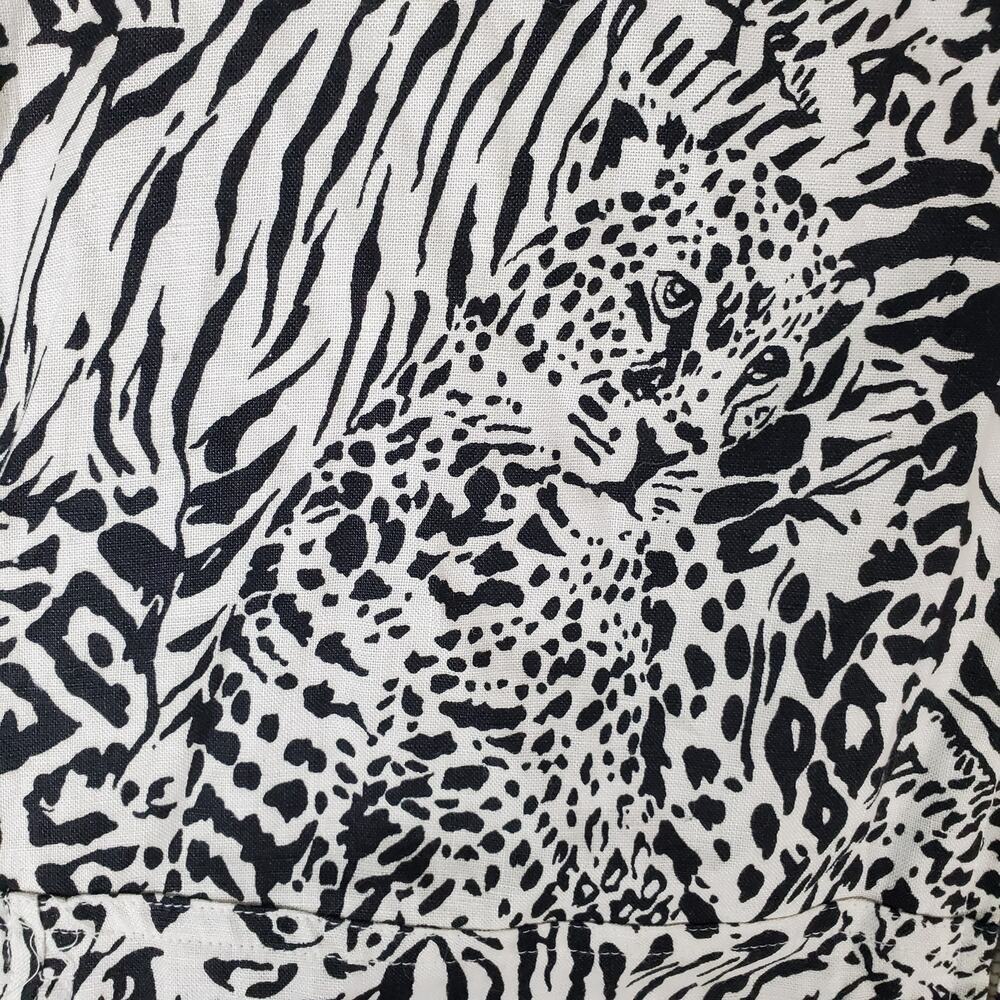 Anne Carson Womens Animal Print Full Zip Linen Hooded Jacket Size 2X - Picture 5 of 6